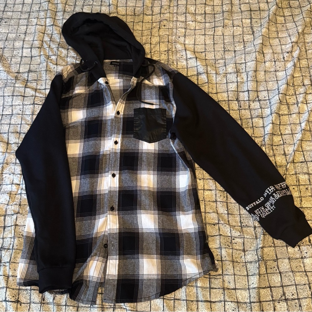 Buffalo David Bitton Monochrome Plaid Hoodie